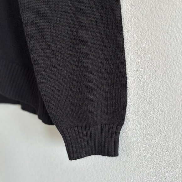 Everlane The Classic Cardigan in Everyday Cotton in Black, Size Medium - Picture 10 of 12